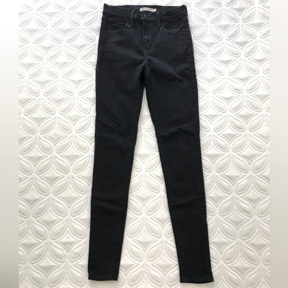 Levi’s 720 High Rise Super Skinny Women’s Jeans, Size 25, Black Denim - Picture 4 of 6